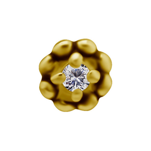 attachment 18K gold - flower with white zirconia - GD18K-018