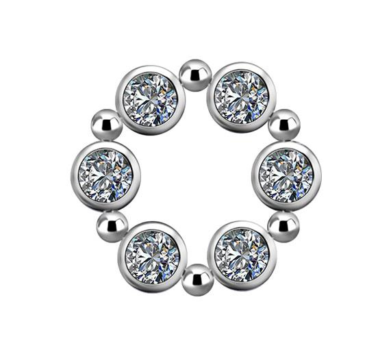 Tytanowy Charms - PREMIUM ZIRCON - srebrny - D-031