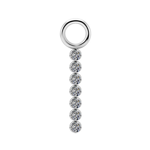 Tytanowy Charms - PREMIUM ZIRCON - srebrny - L - D-060