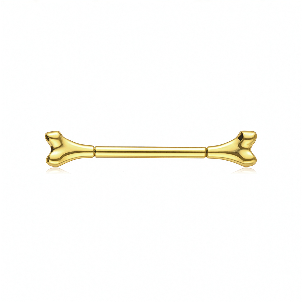 Tytanowy kolczyk do sutka kostka - złoty - TI-009