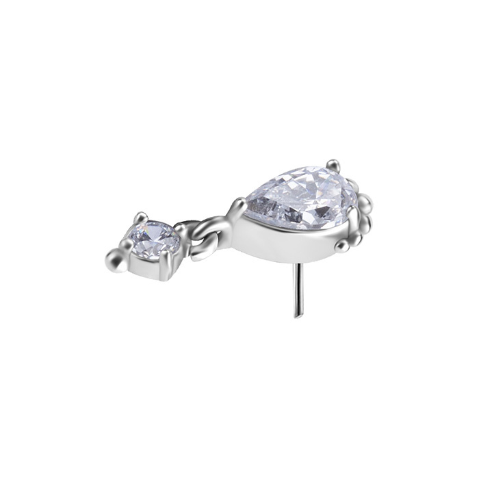 Attachment push in - openwork with white zircons - CoCr NF - silver - PI-022