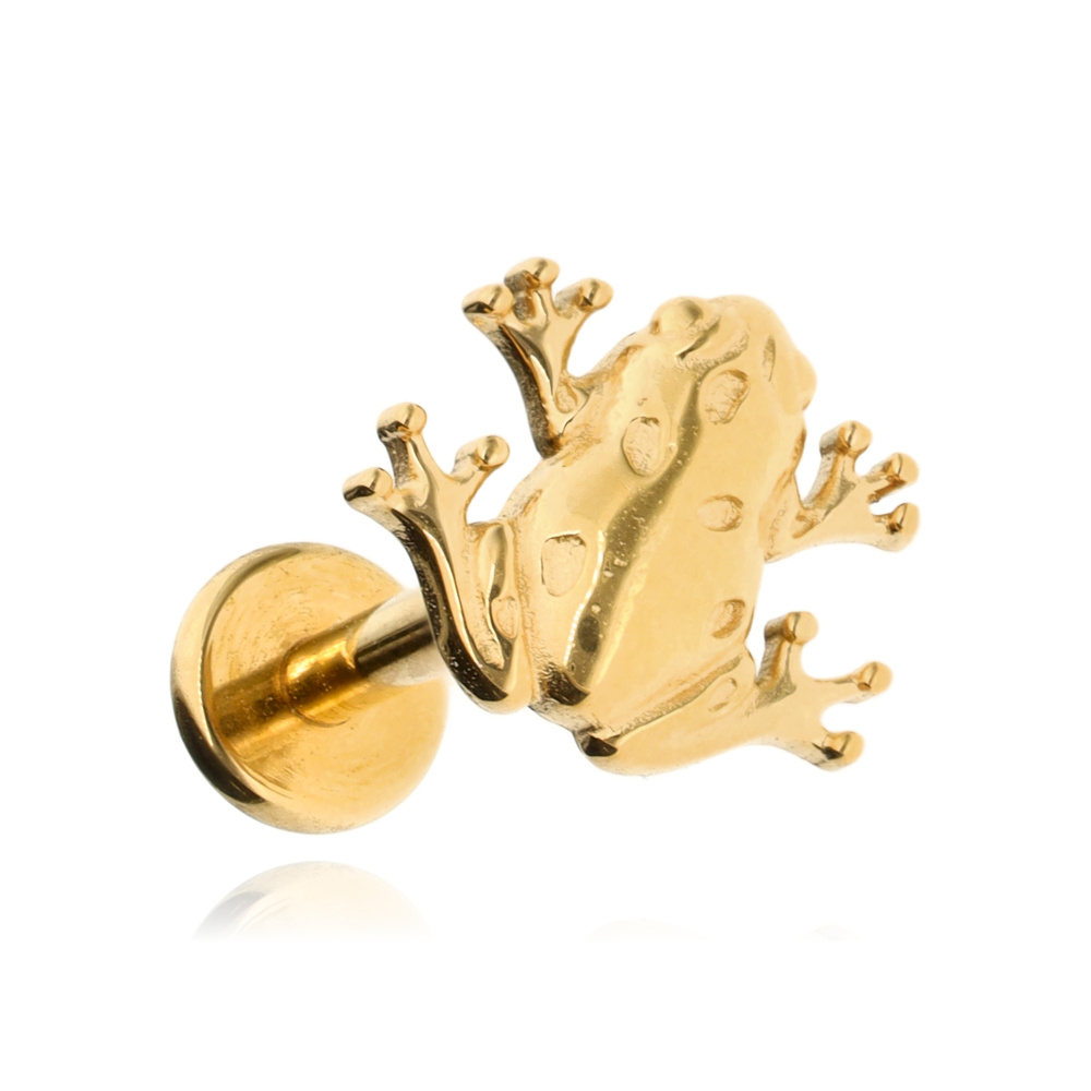 Titanium labret frog - gold