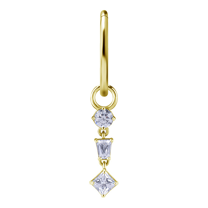 Charms - CoCr NF with white zirconia - gold - D-104