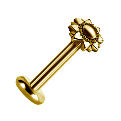 Labret earring flower - gold - LGW-048