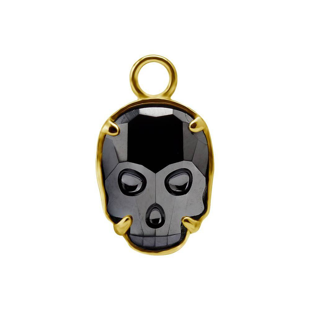 Charms - black skull - gold - D-012