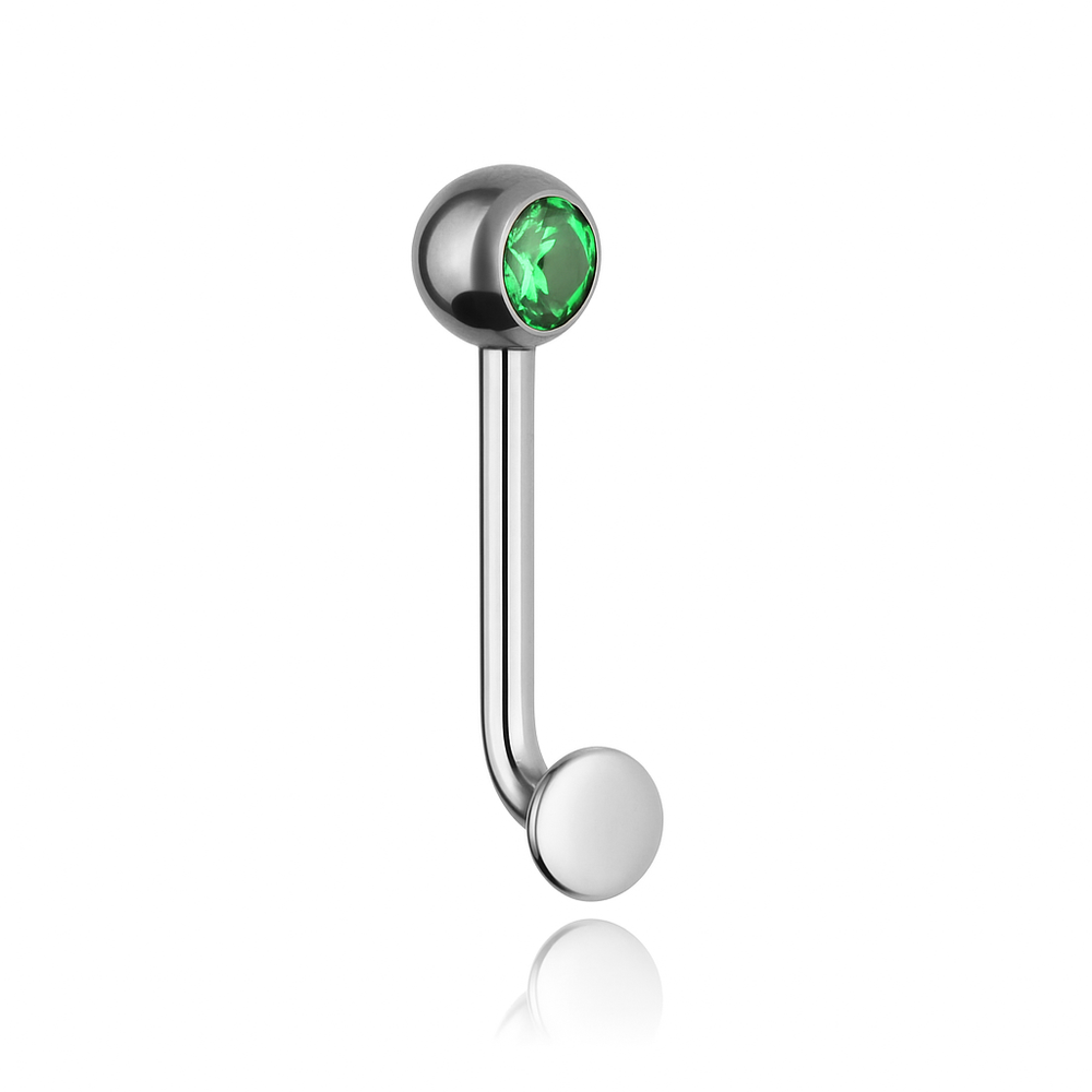 Intimate earring - CHRISTINA L with green zirconia - silver - TI-004