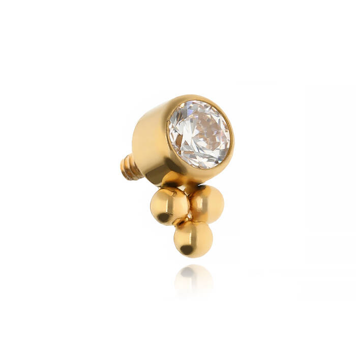 Titanium attachment with white zirconia - gold - TNA-017