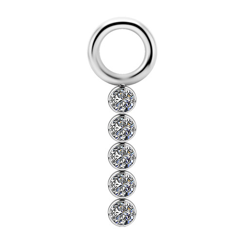 Tytanowy Charms - PREMIUM ZIRCON - srebrny - M - D-060