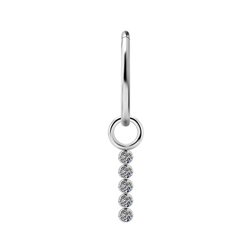 Titanium Charms - PREMIUM ZIRCON - silver - M - D-060