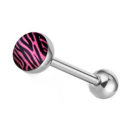 Zebra pink tongue earring - KJ-065