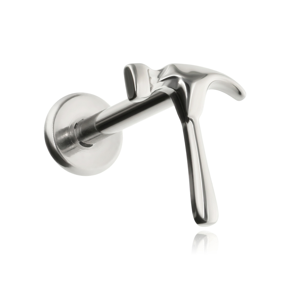Titanium labret hammer - silver