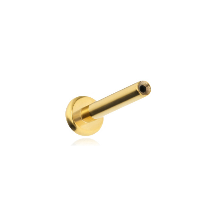 Titanium labret post PUSH IN gold - TCZ-014