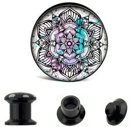 Acrylic plug - MANDALA - PT-016