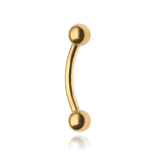 Titanium banana earring - gold - TB-002