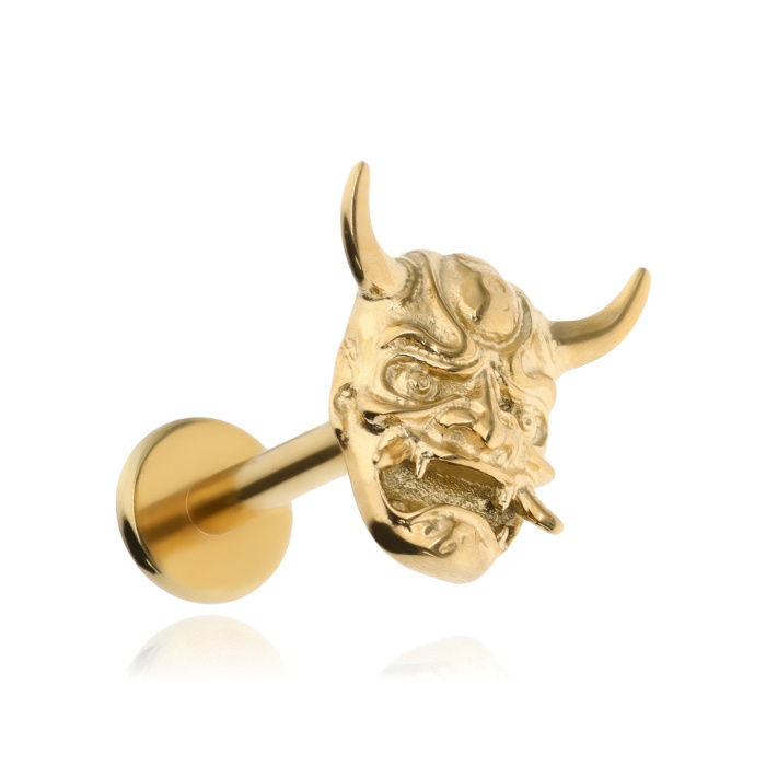 Titanium labret japanese mask - gold