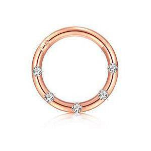 CLICKER titanium   rose gold with zircons TK-006