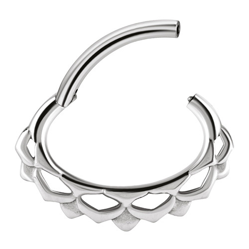 Mandala clicker ring - silver - K-053