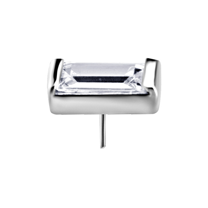 Attachment push in - with white zirconia - CoCr NF - silver - PI-027