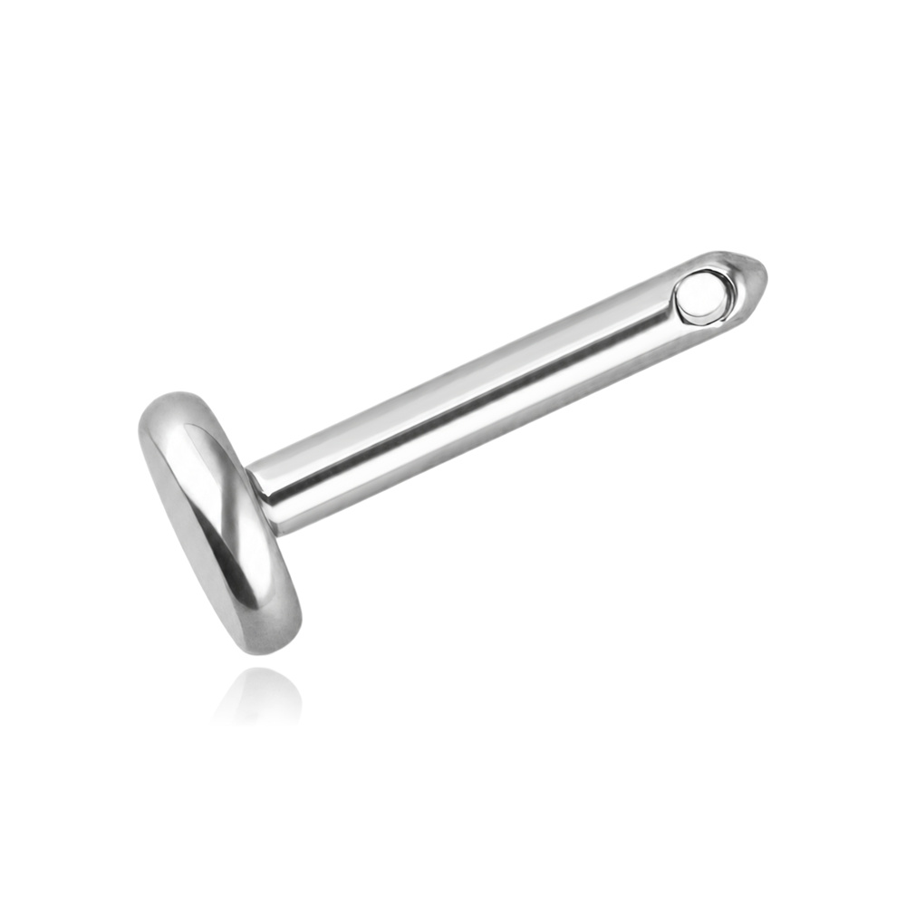 Tytanowy pręcik typu labret z gwintem bocznym - srebrny - TCZ-026