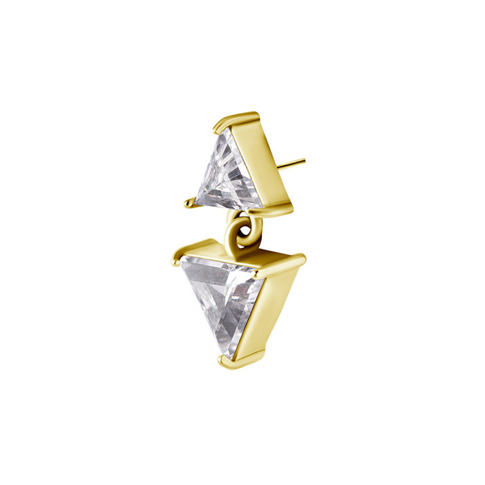 Attachment push in - triangles with white zircons - CoCr NF - gold - PI-025