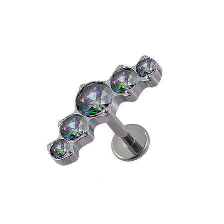 Titanium labret decorative - Vitrail Medium zirconia - TGW-079