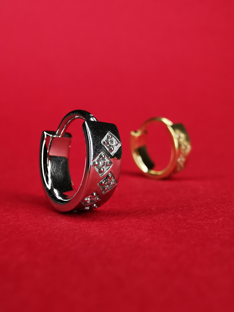 Piercing ring clicker decorative with white zircons - CoCr NF - gold - K-070