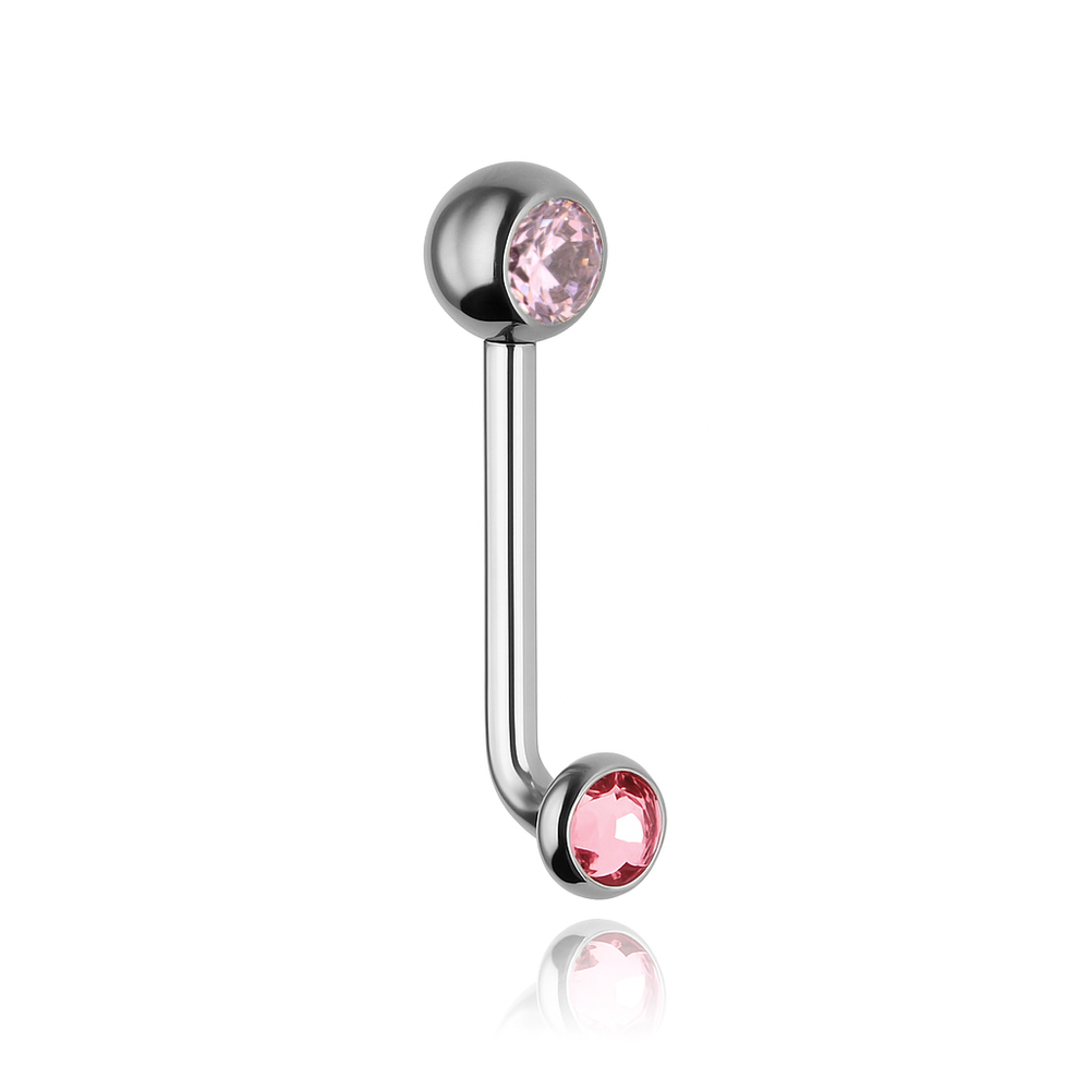 Intimate earring - CHRISTINA L with pink zircons - silver - TI-003