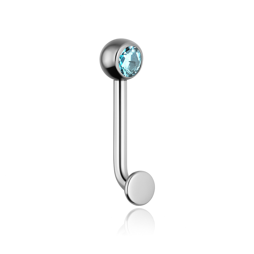 Intimate Earring - CHRISTINA L with a blue cubic zirconia - silver - TI-004