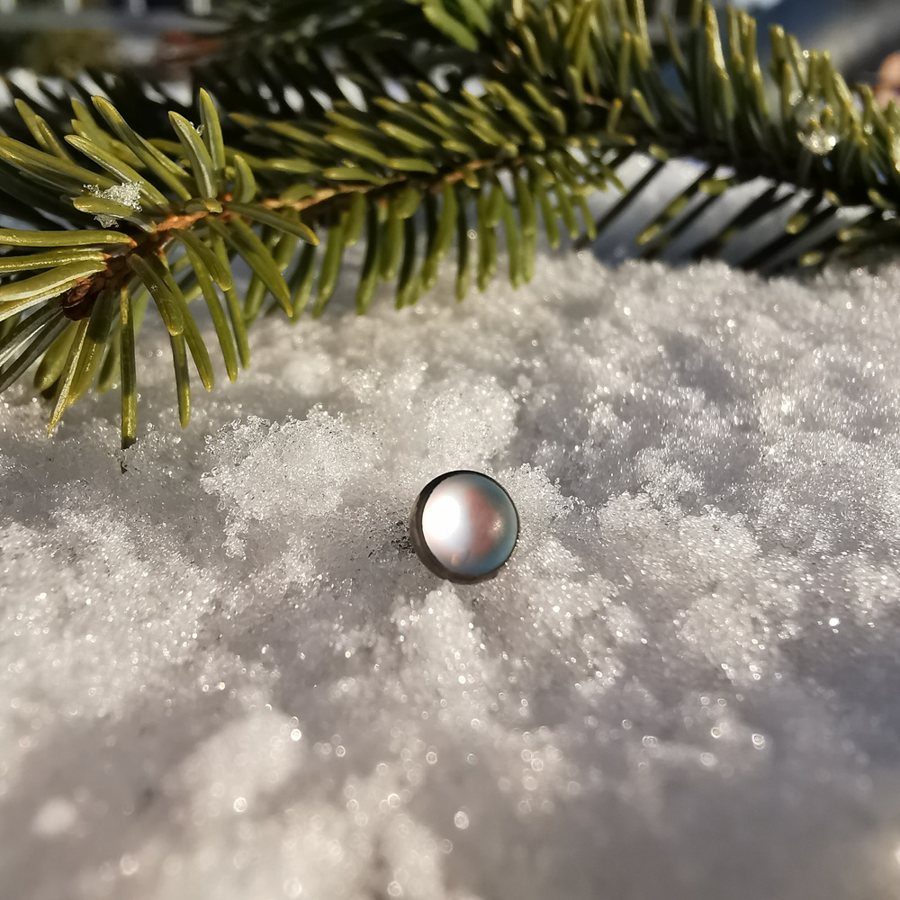 Tytanowa nakrętka - Frosted Moonstone - srebrny - TNA-074