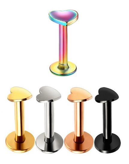 Labret heart black - LGW-002