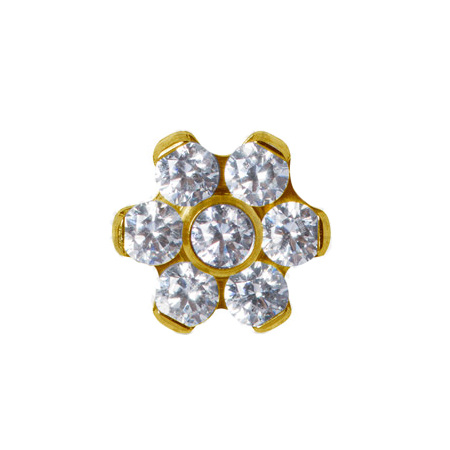 Titanium attachment for pins gold flower and white premium Zirconia - TNA-059