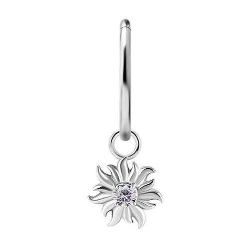 Charms - CoCr NF - sun - white PREMIUM ZIRCONIA - silver - D-054