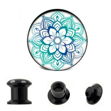 Plug akrylowy odkręcany - MANDALA - PT-018