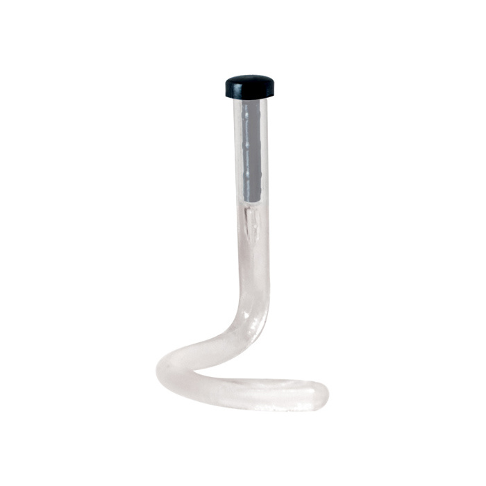 BioPlast nose piercing - RETAINER - clear with black plug - BP-018