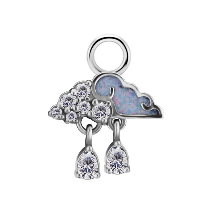 Charms - CoCr NF - chmurka deszczowa - srebrny - D-089