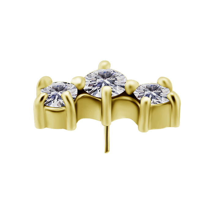 Attachment push in - cluster with white zirconia - CoCr NF - gold - PI-058