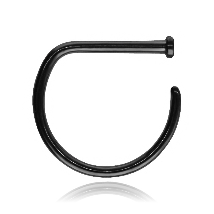 Titanium nose ring D-RING black - TN-013