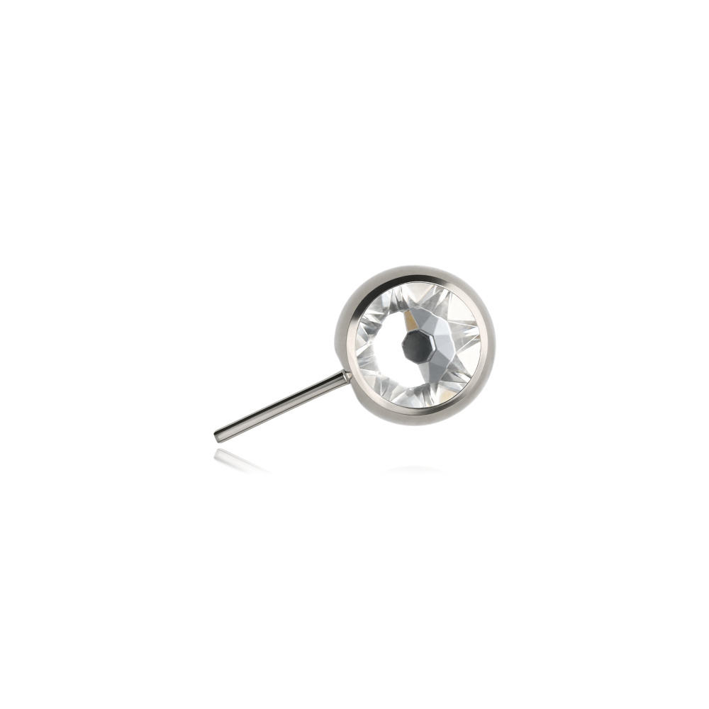 Titanium attachment for pins - push in with blue zirconia - silver - TPI-006