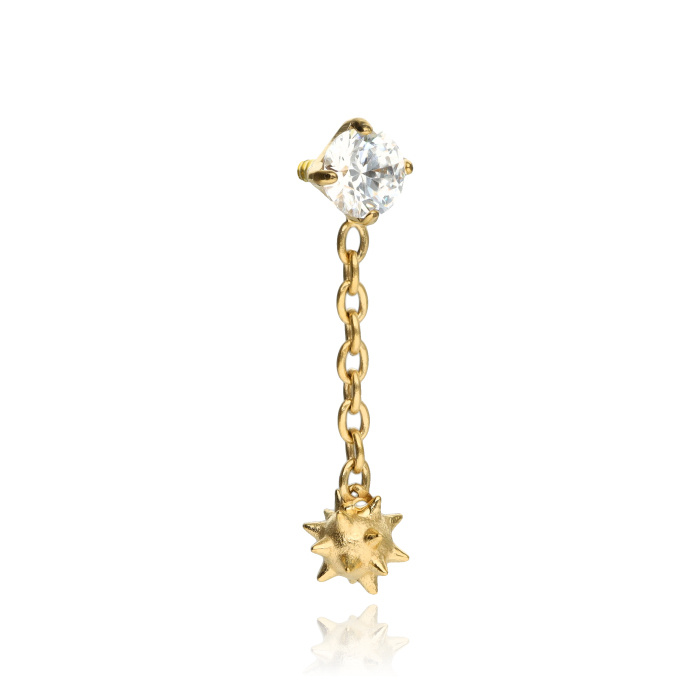 Titanium attachment with white zirconia and cluster - gold - TNA-208