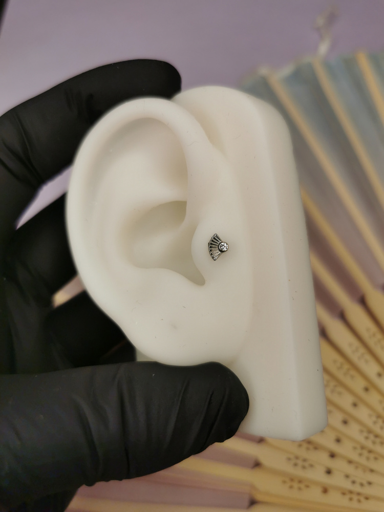 Titanium attachment with white zirconia - silver - TNA-015