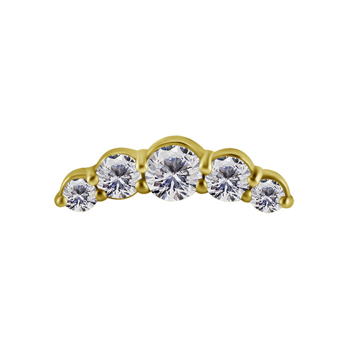 Attachment push in - cluster with white zirconia - CoCr NF - gold - PI-057