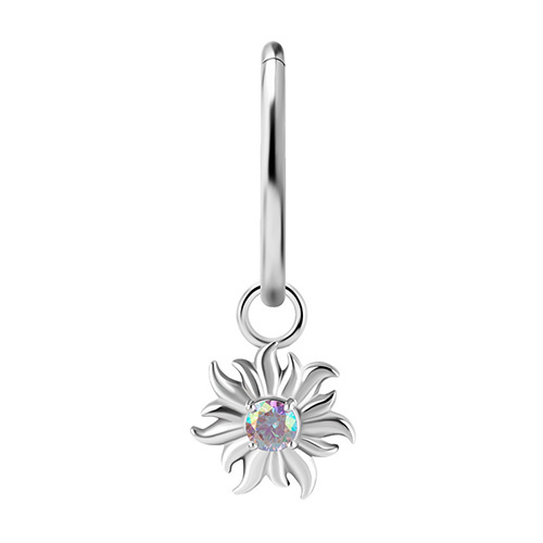 Charms - CoCr NF - sun - colored PREMIUM ZIRCONIA - silver - D-054