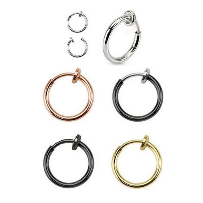 Fake ear, nose ring - without piercing Black - FK-001