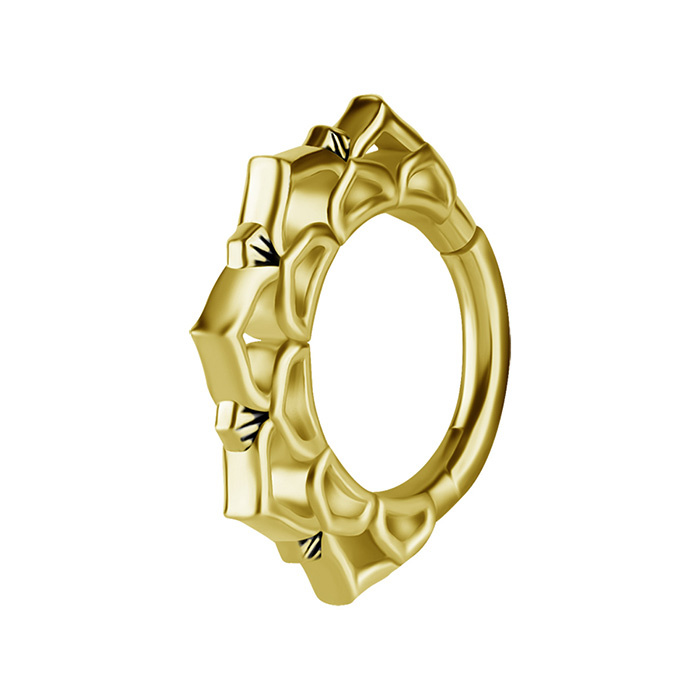 Piercing ring clicker mandala - 18K gold - GD18K-055