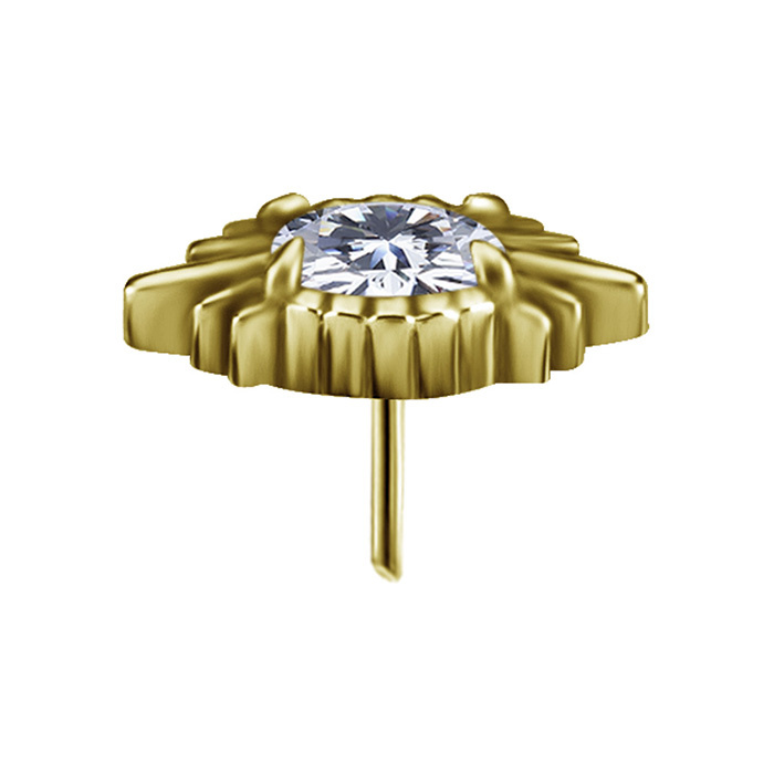 Attachment push in - with white zircons - CoCr NF - gold - PI-028