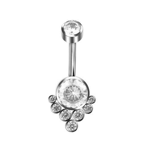 Titanium Belly button ring white - TPP-022