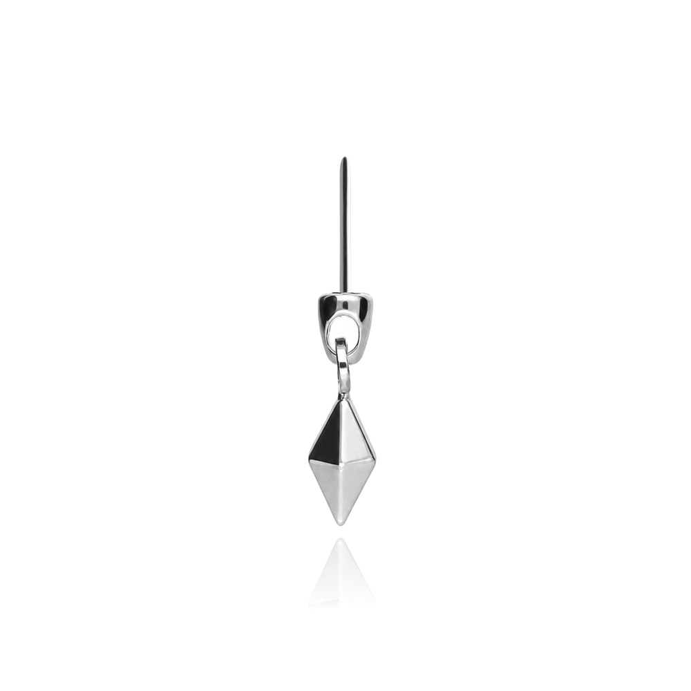 Tytanowa nakrętka PUSH IN - srebrna - romb - TPI-012