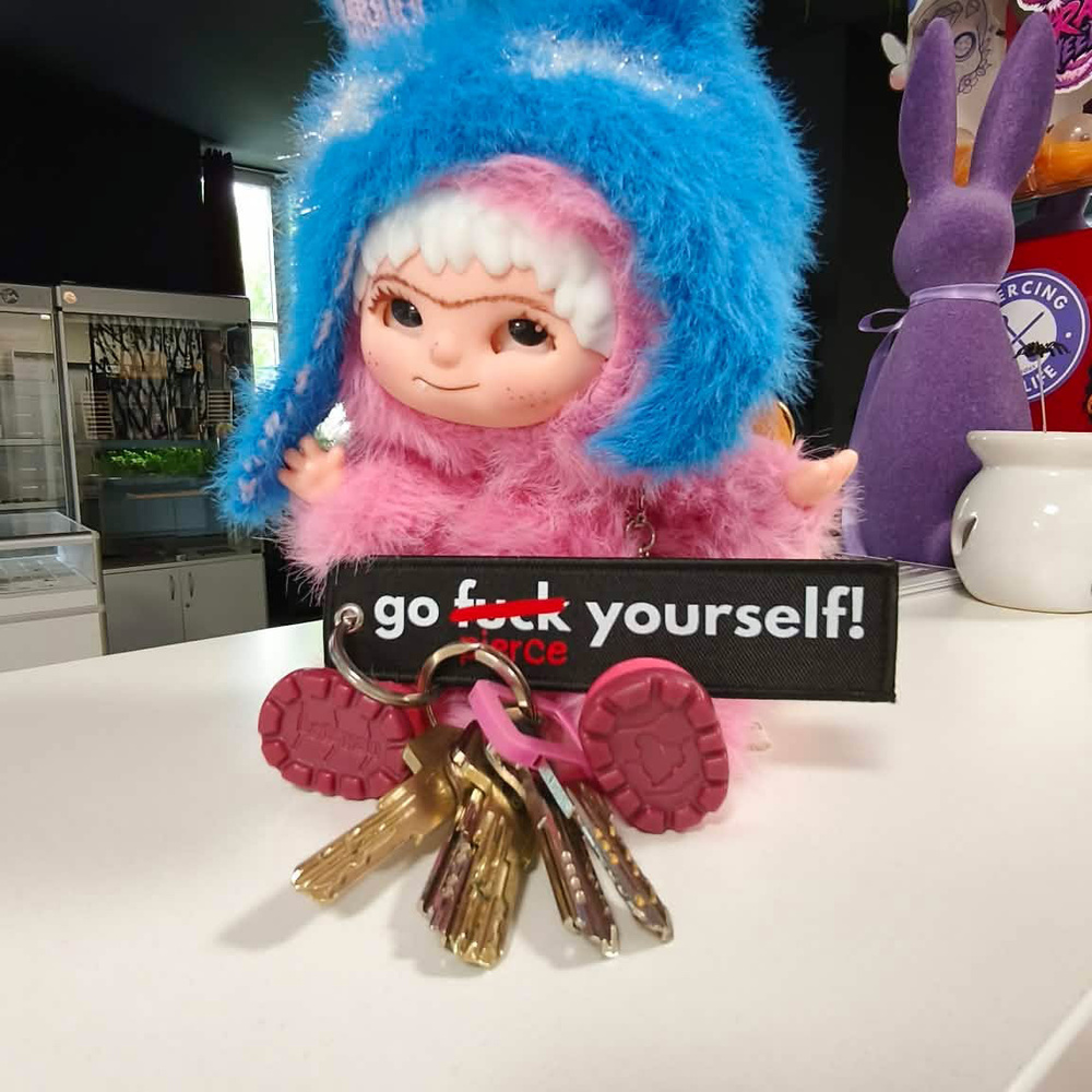 "Go Pierce Yourself" Keychain