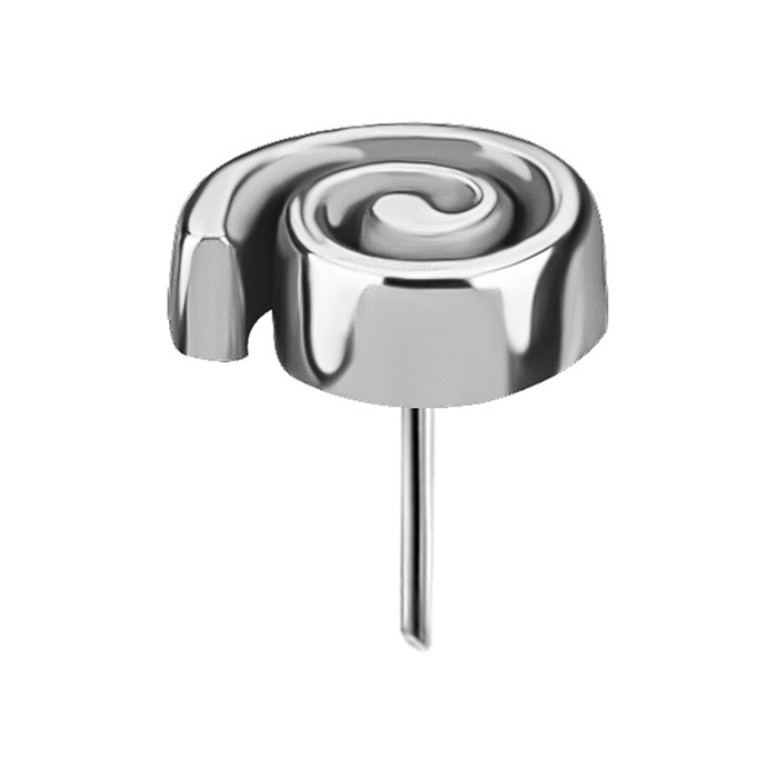 Attachment push in - snail - silver - PI-036