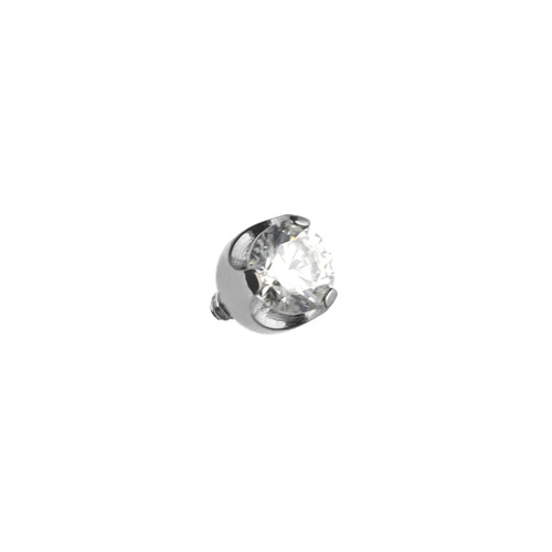 Titanium attachment  with white zirconia - silver - TNA-117